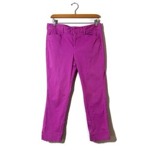 Loft Vibrant Pink Cropped Women's Pants with Zippers at Ankle Size 6